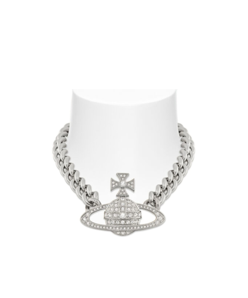 Vivienne Westwood Crystal-embellished Orb Necklace In Metallic