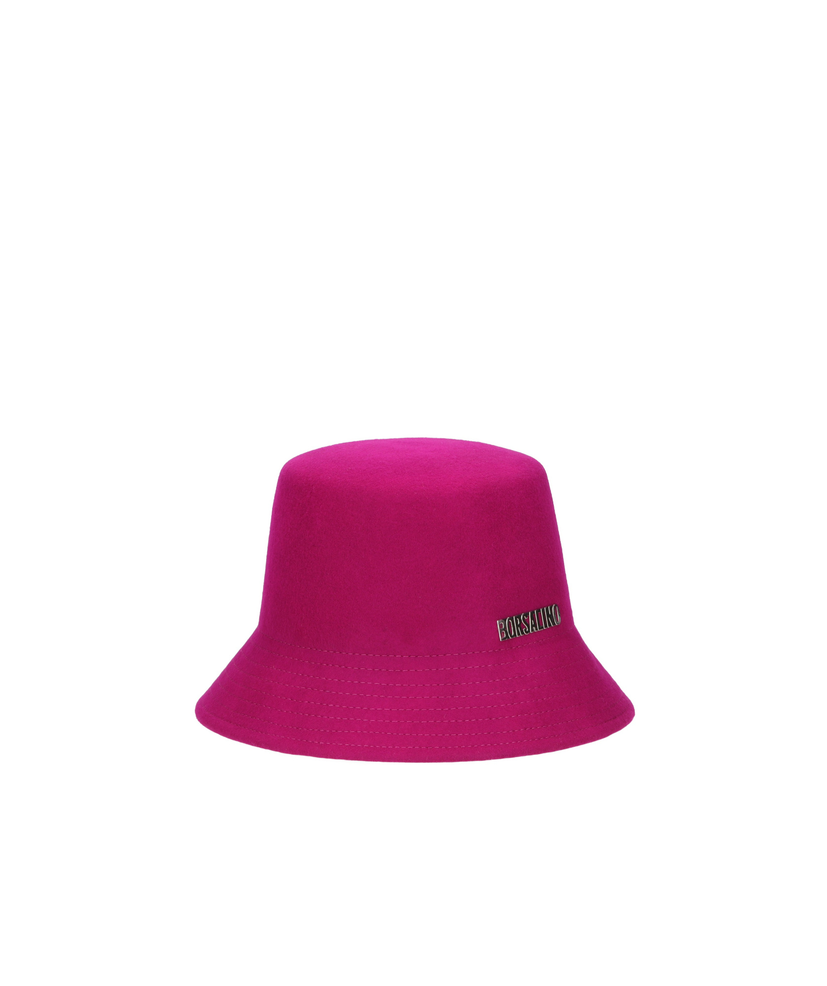 Borsalino Logo-plaque Knitted Bucket Hat In Pink