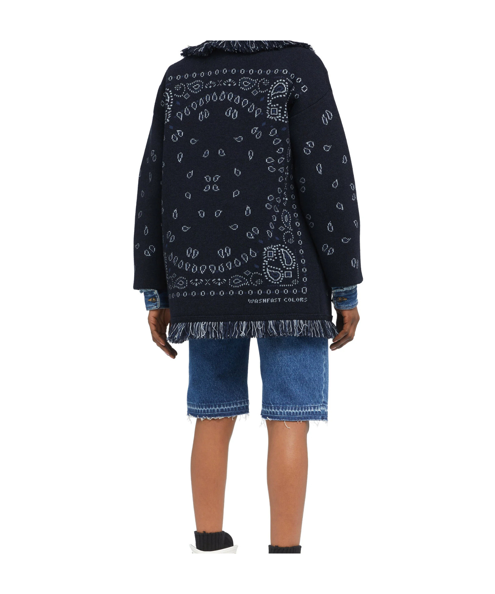 Alanui Jacquard Bandana Cardigan Clothing In Blue