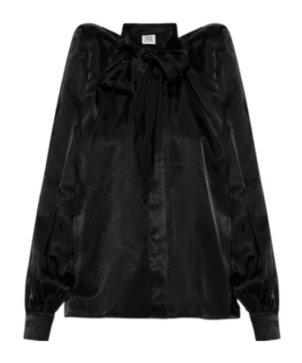 Vetements Shoulder-pads Bow Shirt In Black
