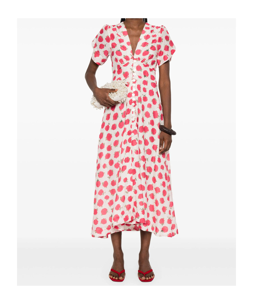 Shop Rixo London Patterned Dress In Pink