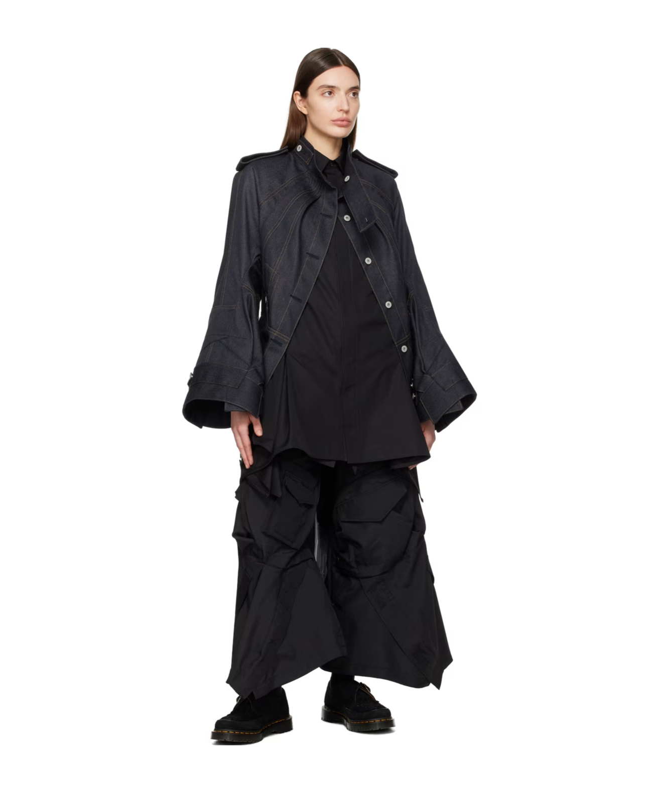 JUNYA WATANABE NON-ELASTIC SPLICING DENIM COAT