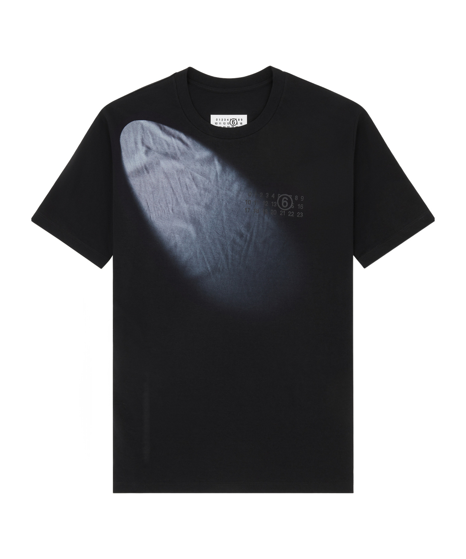 Mm6 Maison Margiela Mm6 By Maison Margiela Gradient Effect Black T-shirt With Subtle Graphic Print In Black