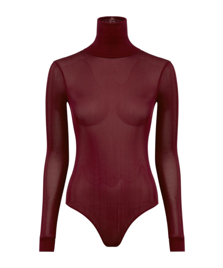 Shop Maison Margiela High-neck Bodysuit In Red