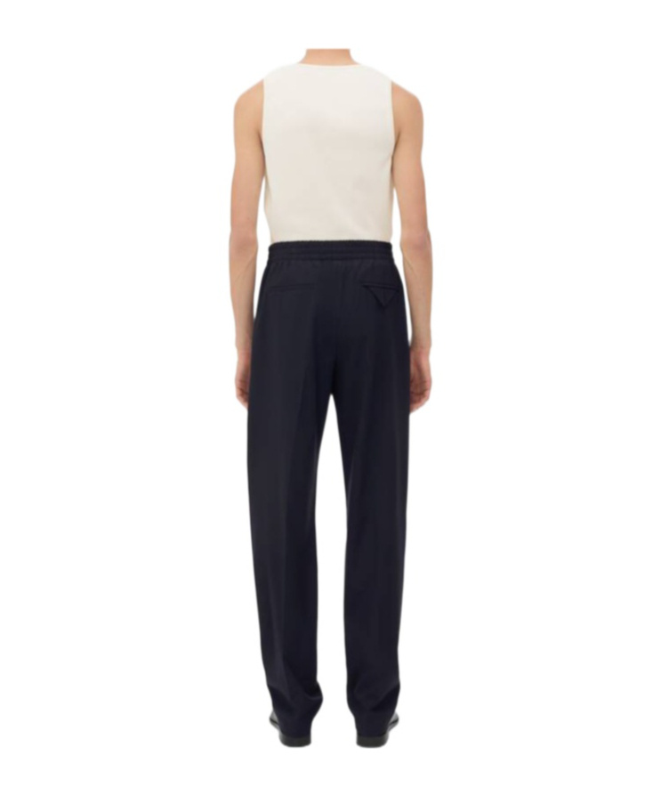 Bottega Veneta Black Pants With High Waist And Double Pences In Wool Man In Black