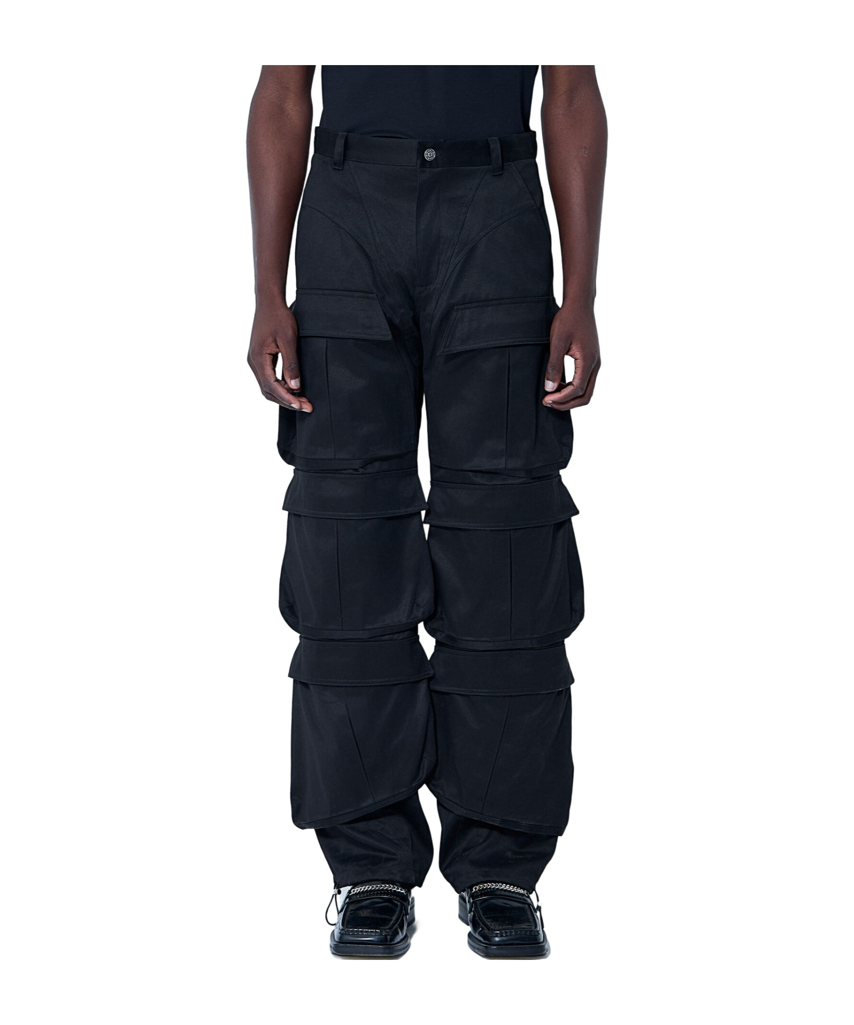 Mugler Multiple Pocket Cargo Pants In Black