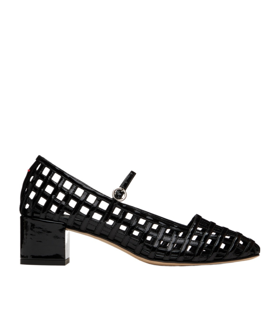 Aeyde Black Aline Caged Mary-jane Heels In Black