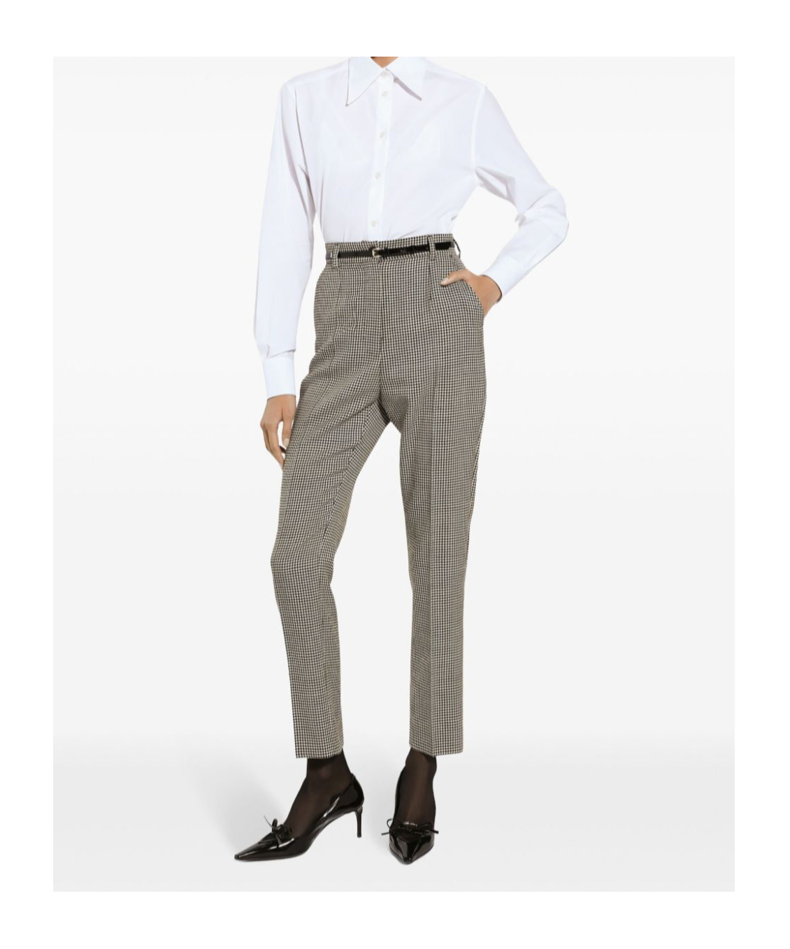 Dolce & Gabbana Waistband Loop Casual Pants In Gray