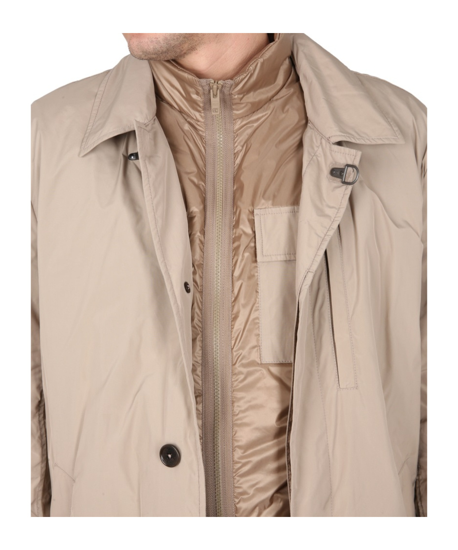 Fay Layered Design Trenchcoat In Nude