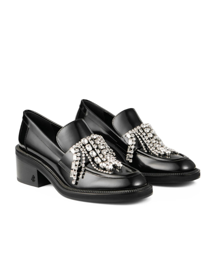 Jimmy Choo 50mm Tylor Crystal-embellished Loafer Pumps In Black