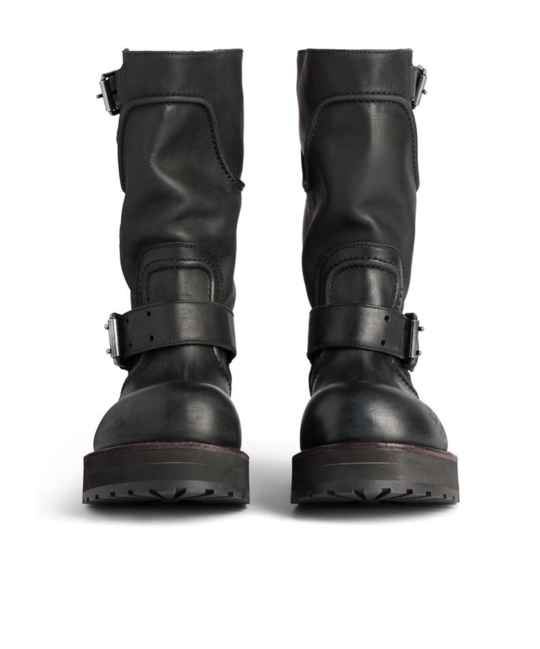 Balenciaga Venom Buckle Detailed Boots In Black