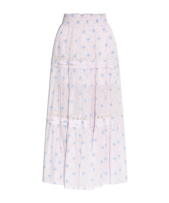Loveshackfancy Floral-print A-line Maxi Skirt In Pink