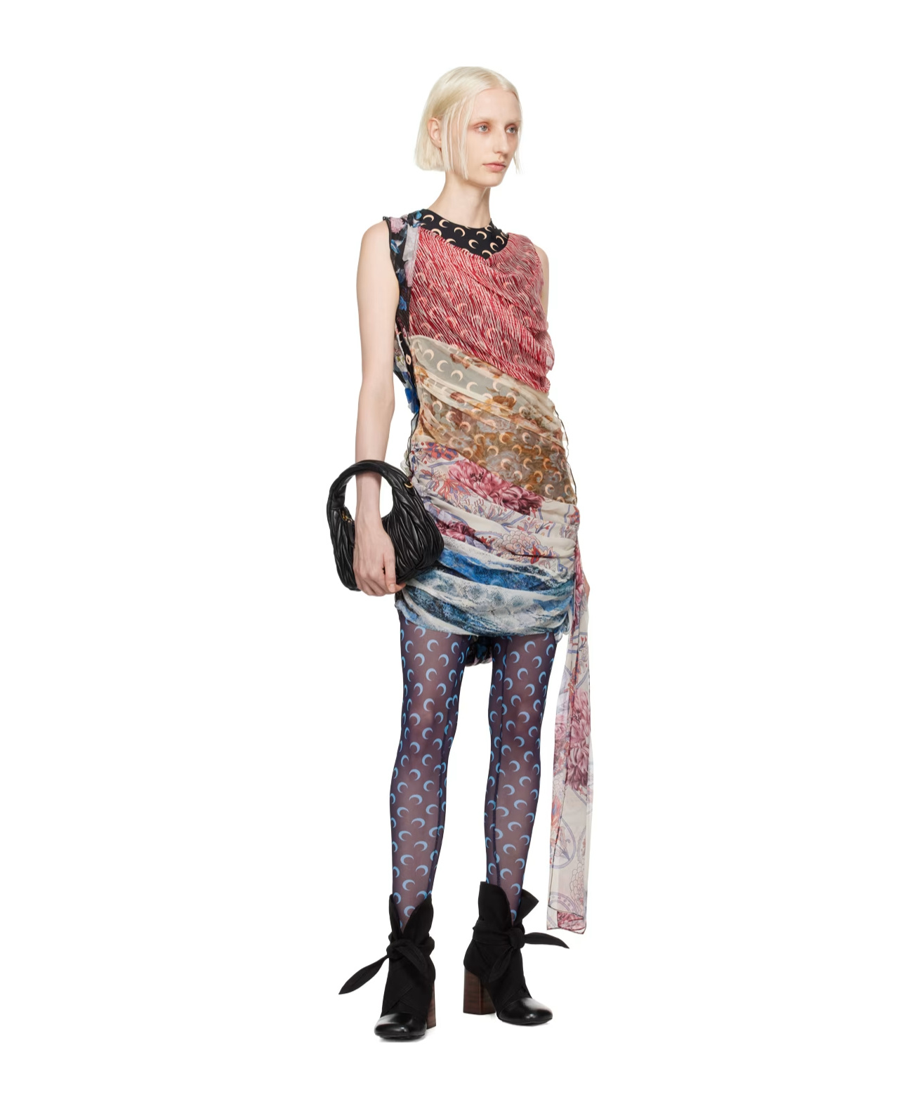 Marine Serre Multicolor Scarves Midi Dress In Multicolor