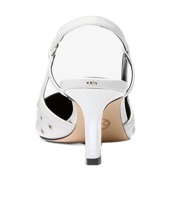 Michael Michael Kors Alora Leather Slingback Pumps In White