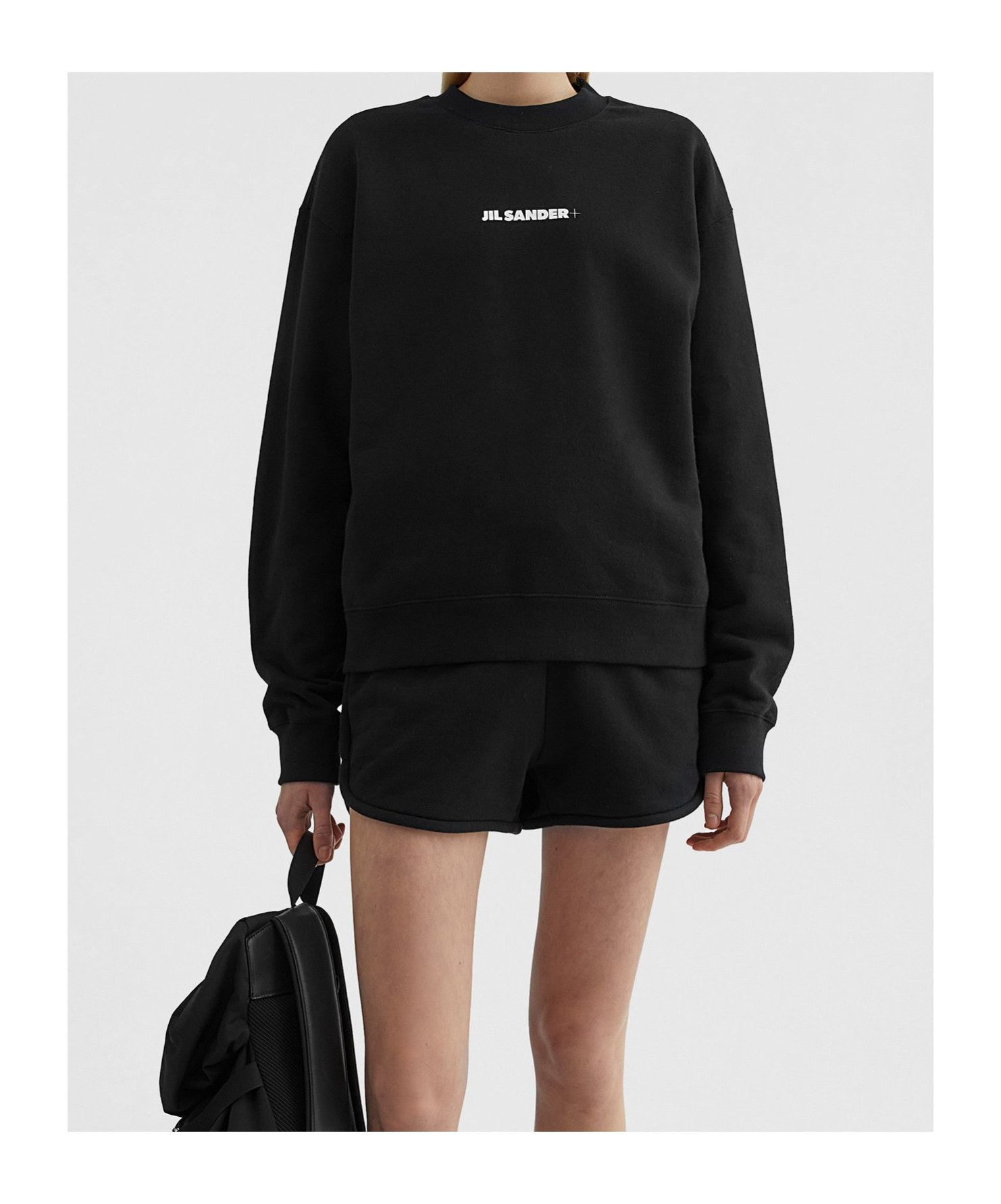 Jil Sander Logo-print Long-sleeved Sweatshirt In Black