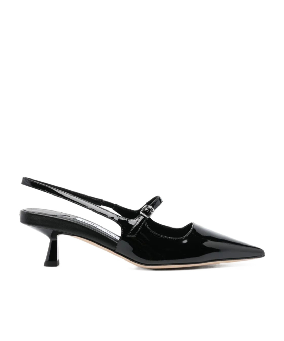 Jimmy Choo Patent Leather Slingback With Back Monogram In Black