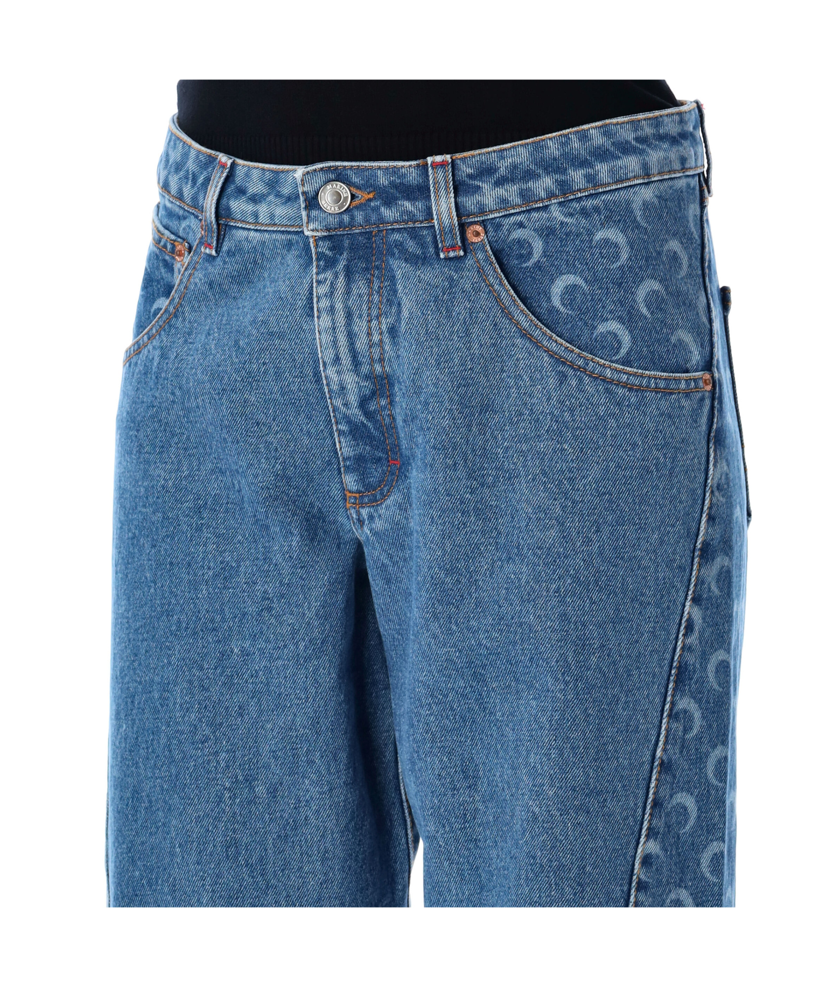 MARINE SERRE BELT-LOOP JEANS