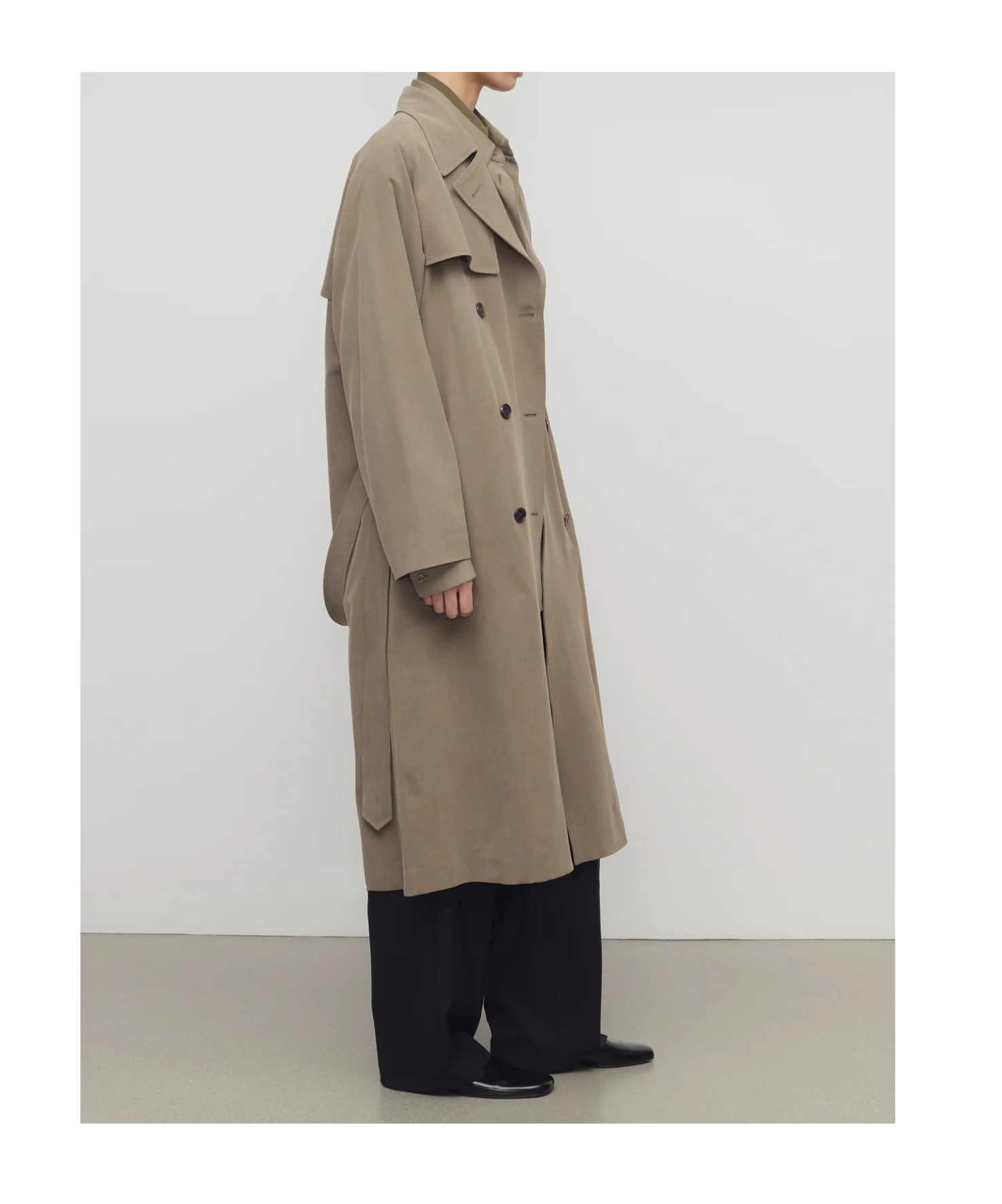 The Row Rhydian Coat Beige Grey In Nude