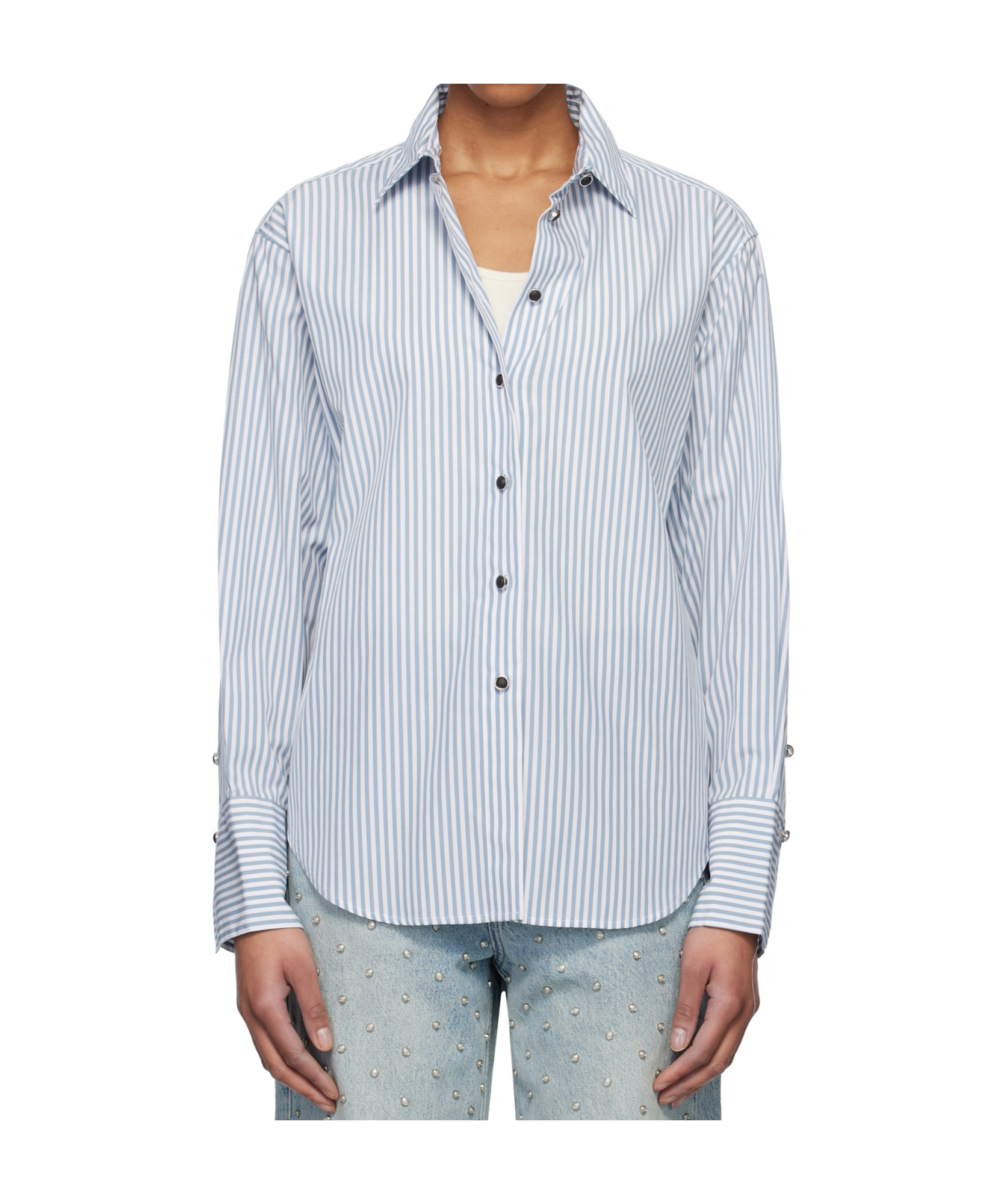 Rag & Bone Lapel Long Sleeve Shirt In White