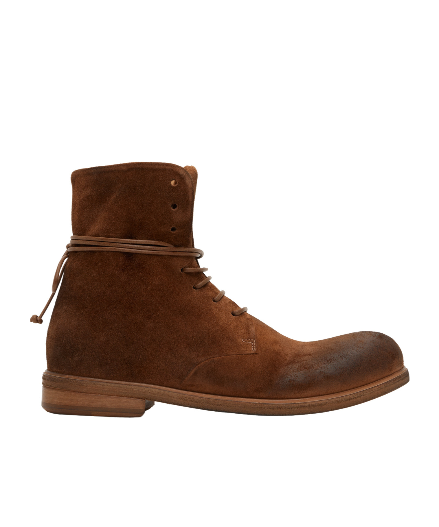 Marsèll Ssense Exclusive Brown Zucca Media Ankle Boots In Burgundy
