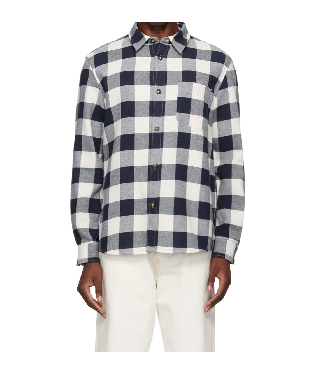 Apc A.p.c. Mens Trek Check Overshirt In Gray