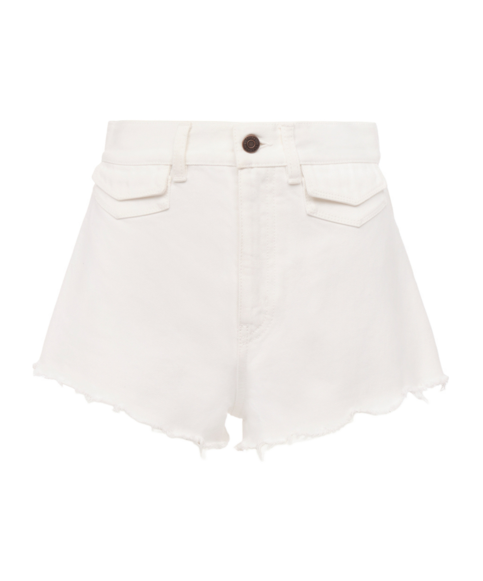 Chloé Casual Denim Shorts Featuring Frayed Hem In White