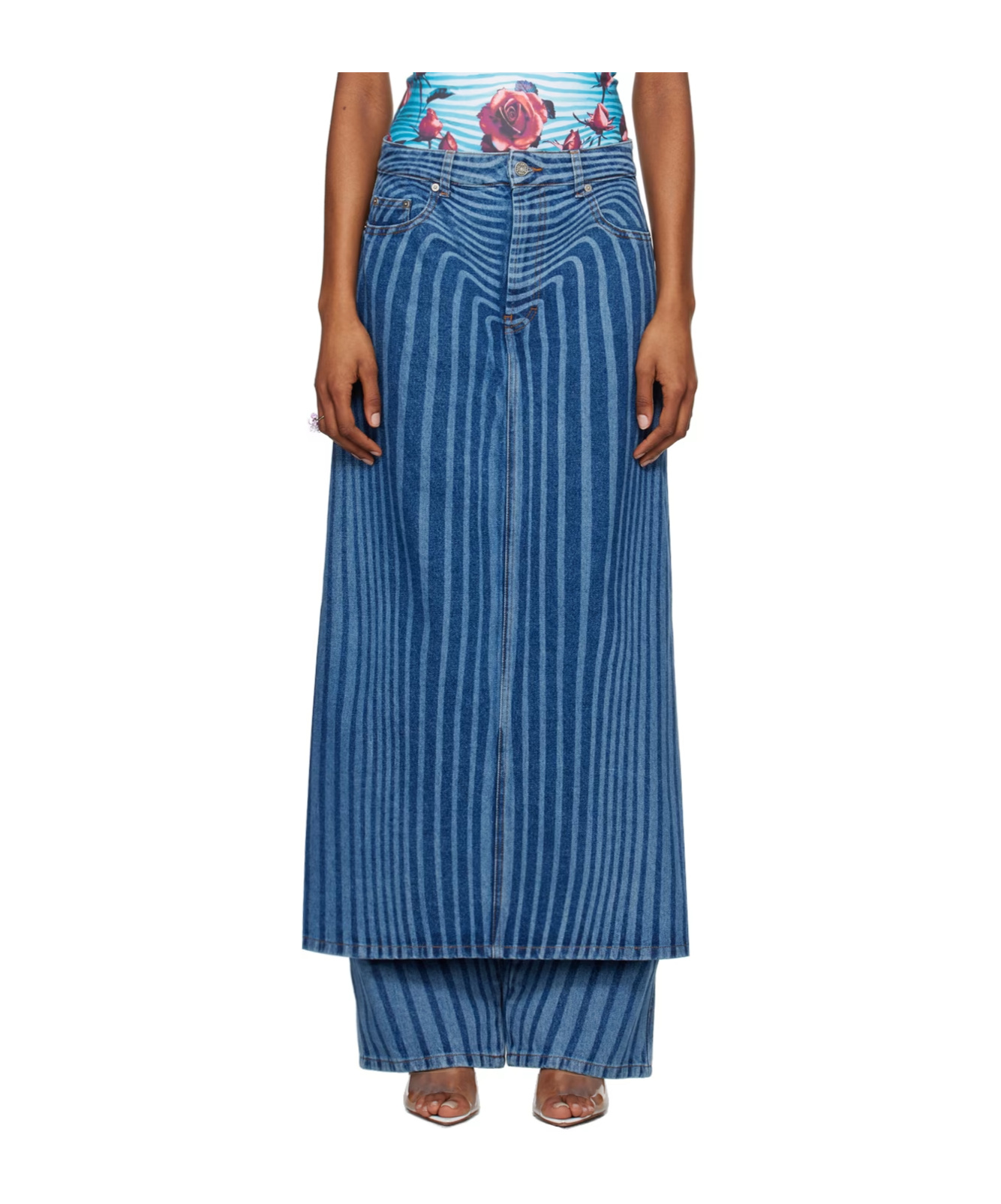 Jean Paul Gaultier Striped Denim Trousers