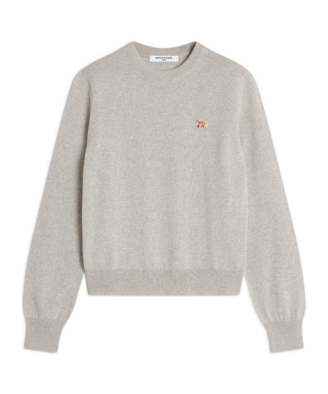Maison Kitsuné Embroidered-logo Jumper In Gray