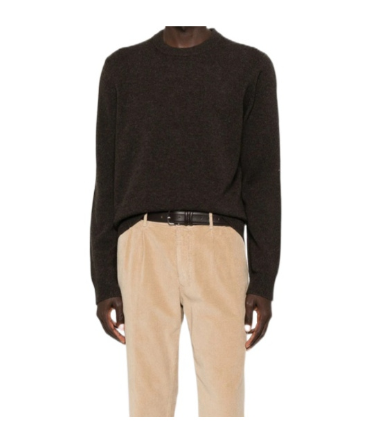 Samsoe & Samsoe Crew Neck Long-sleeved Sweater In Brown