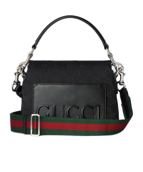 Gucci Ribbon Small Gg Cross-body Bag In Black