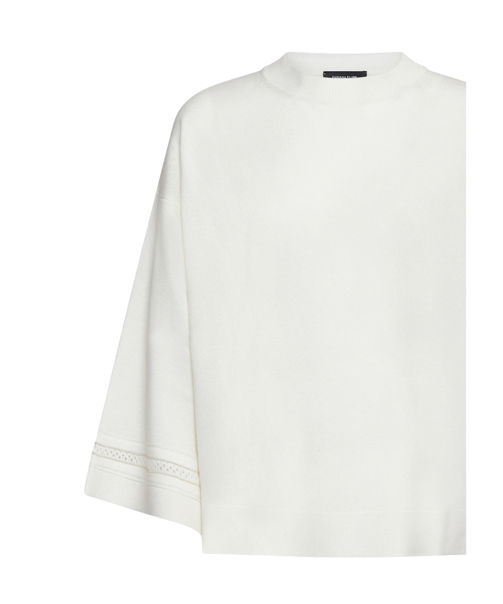 Fabiana Filippi Crewneck Plain Long-sleeved Top In White
