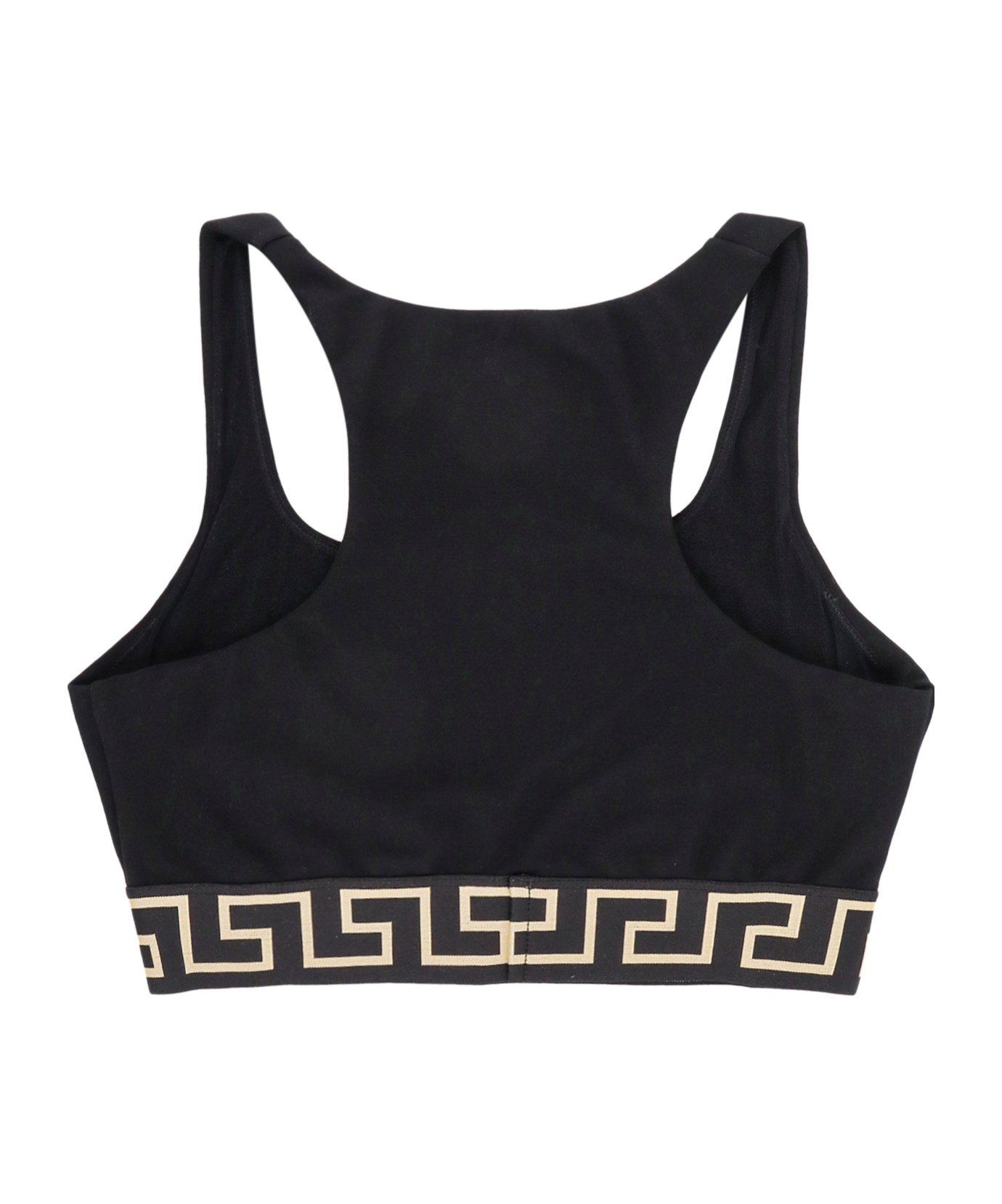 Versace Black Greca Border Bra In Black