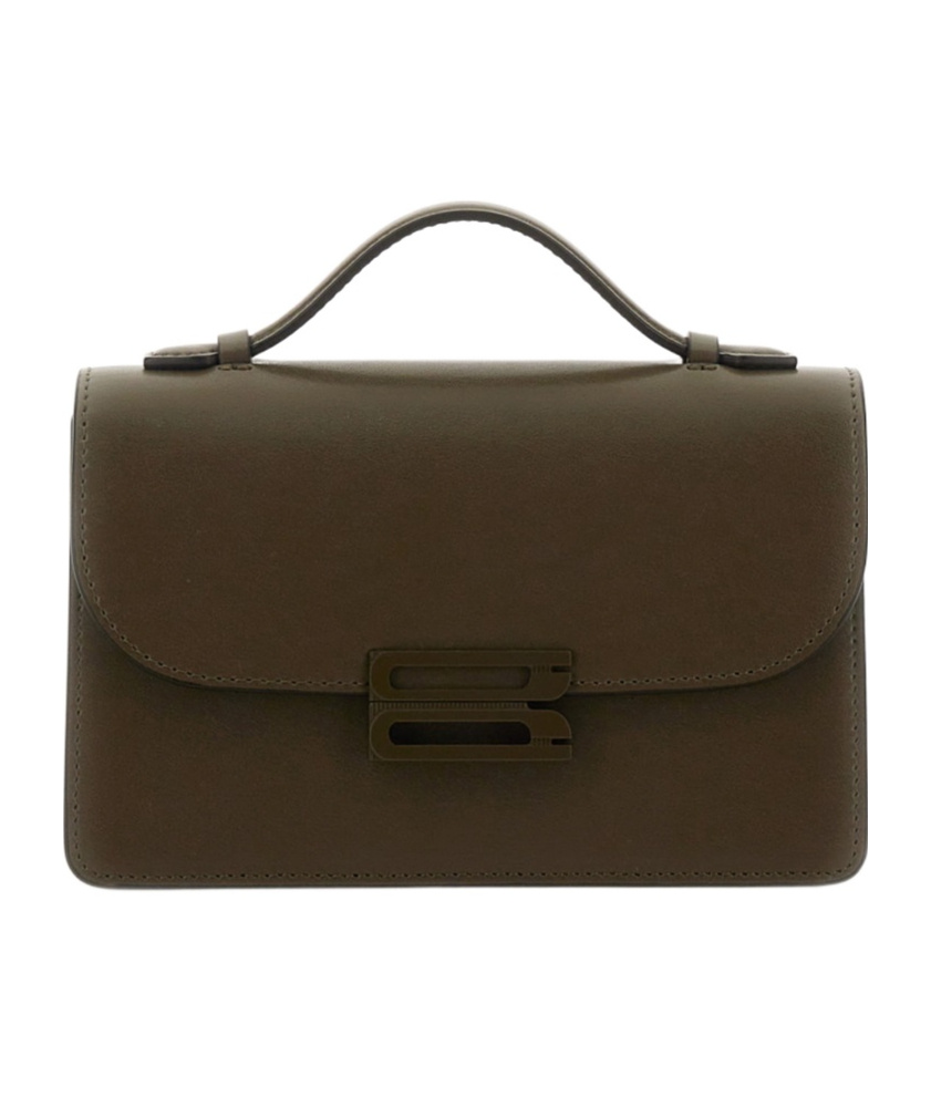 Victoria Beckham Mini Bag With Top Handle And Adjustable Strap In Brown