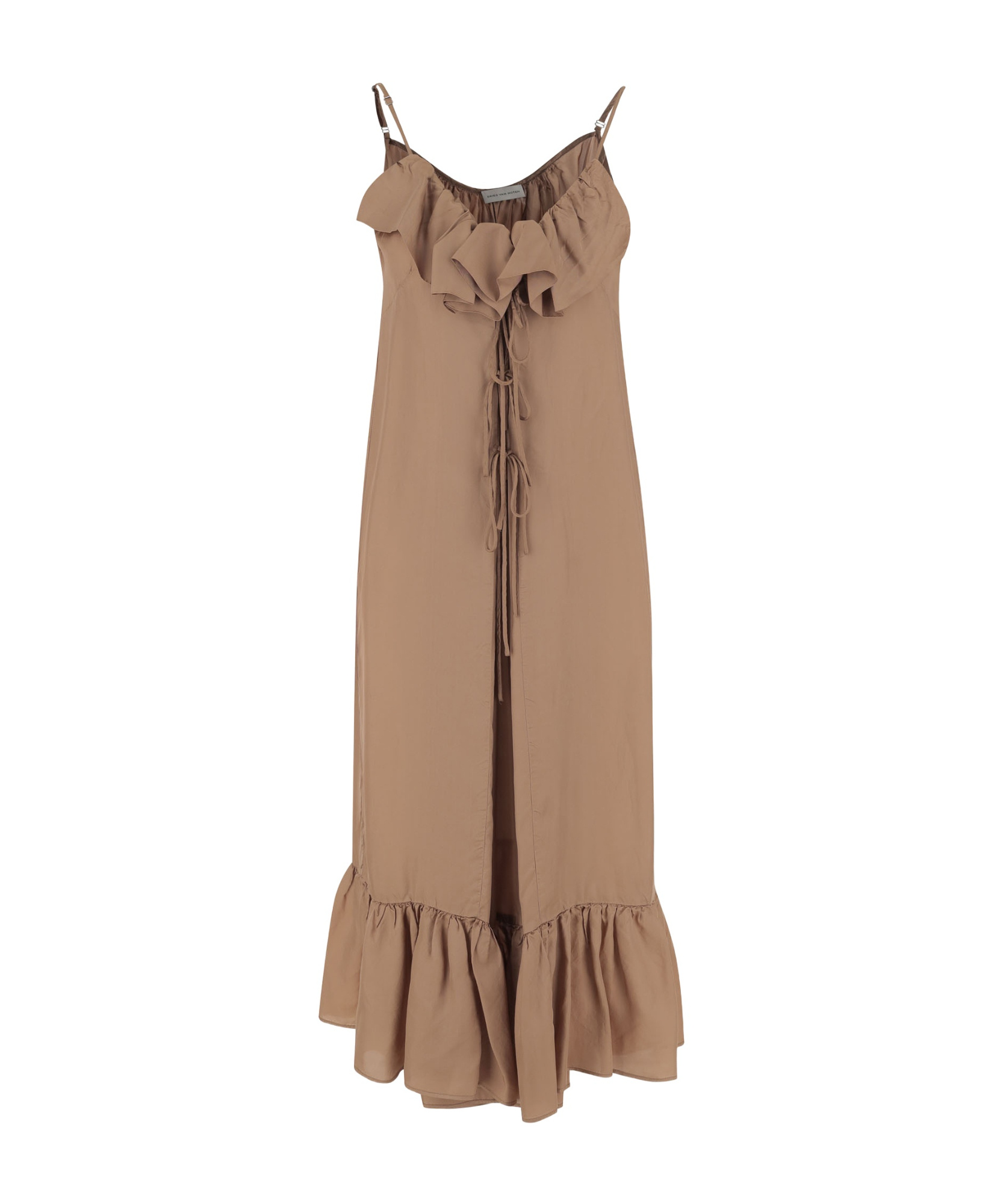 Dries Van Noten Light Brown Petticoat Dress With Ruffle