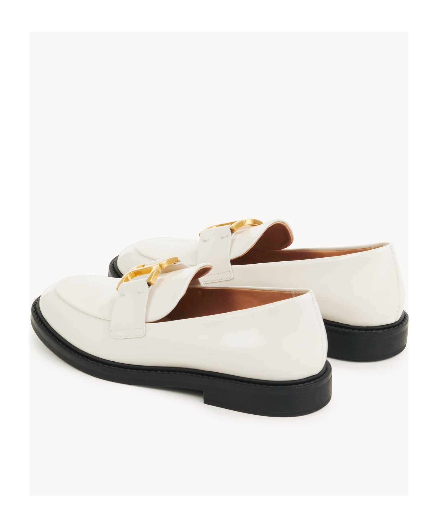 Chloé Marcie Embellished Leather Loafers In White