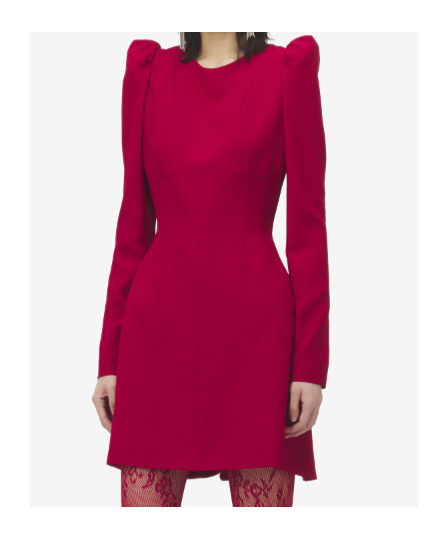 Alexander Mcqueen Sculptural Mini Dress In Red
