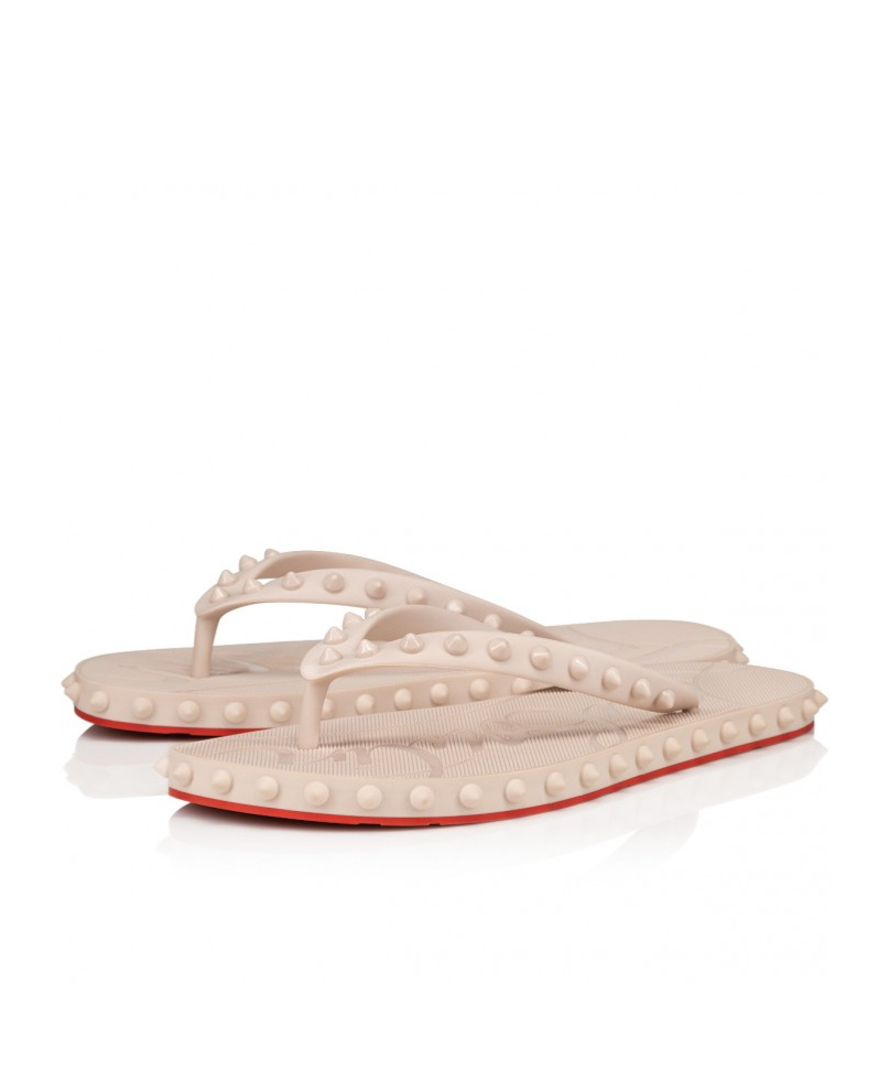 Christian Louboutin Loubi Donna Spike Red Sole Flip Flops