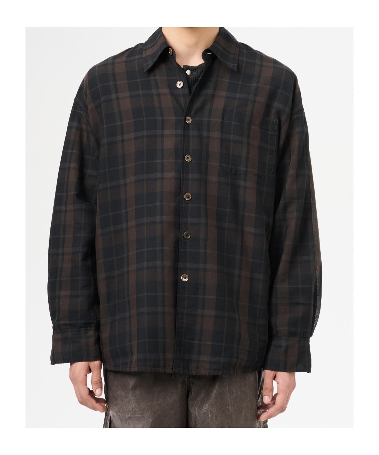 Our Legacy Borrowed Plaid Button-up Shirt In Black