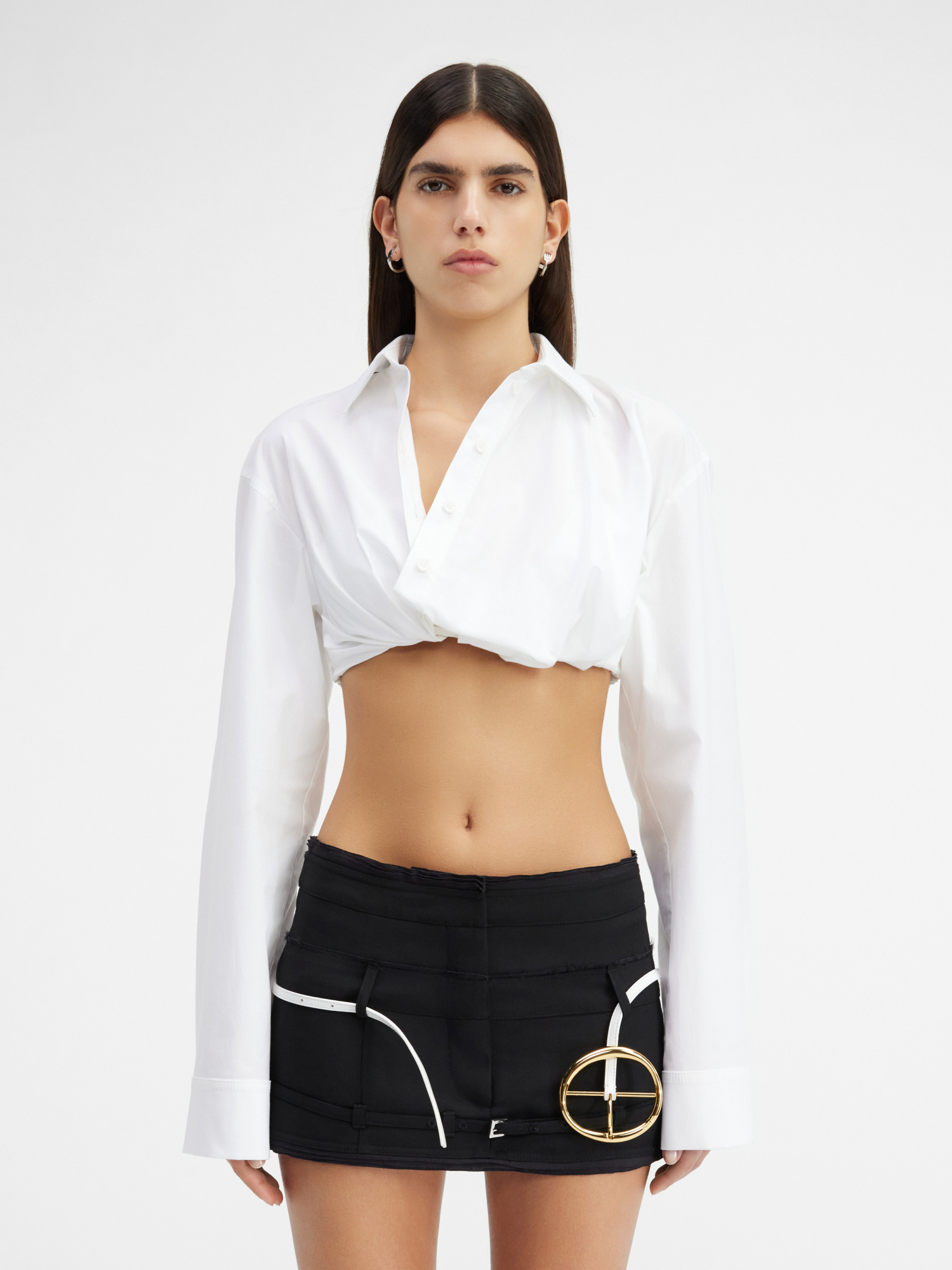 Jacquemus Bahia Courte Cropped Shirt In White