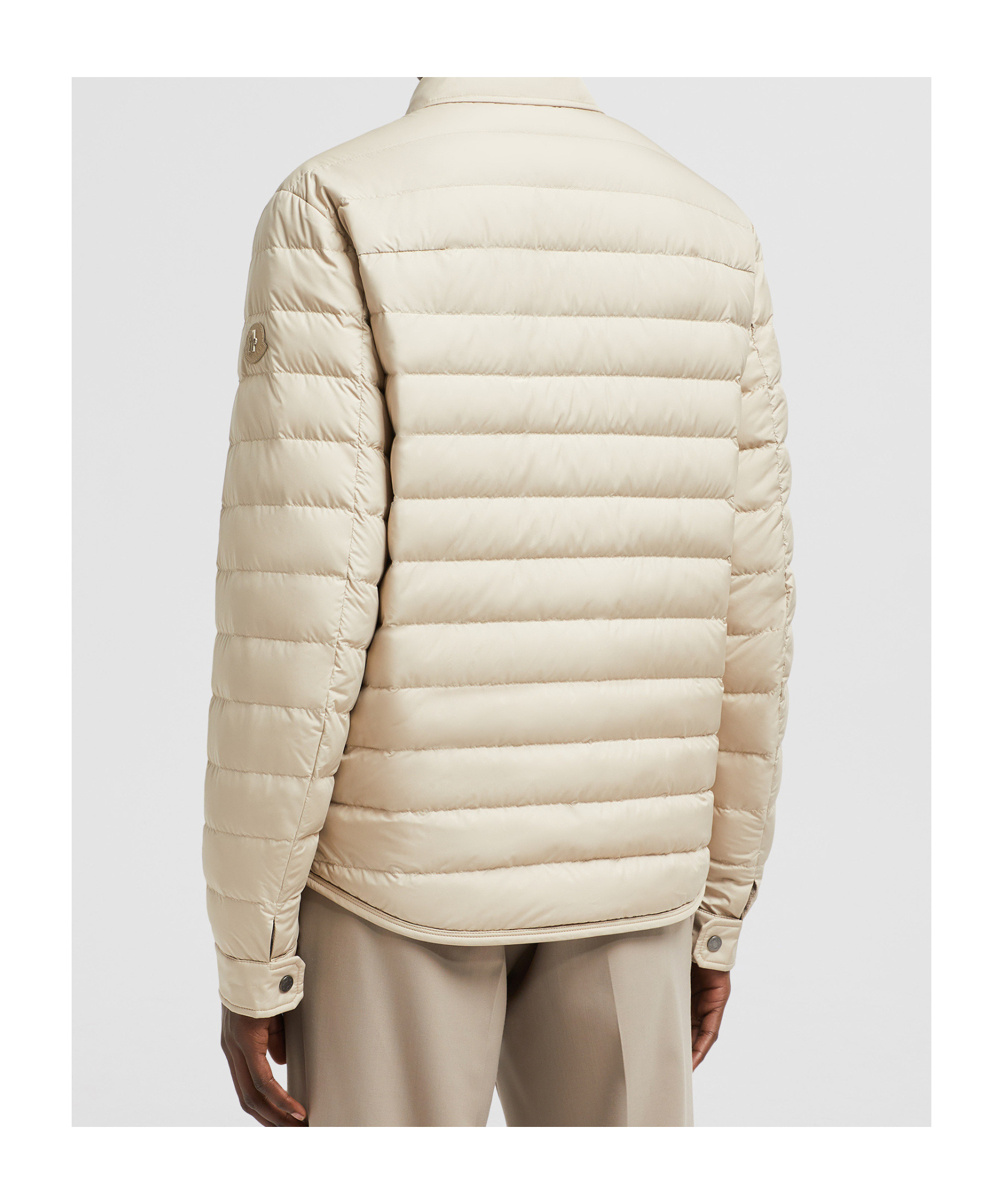 Moncler Long-sleeved Down Jacket In Nude