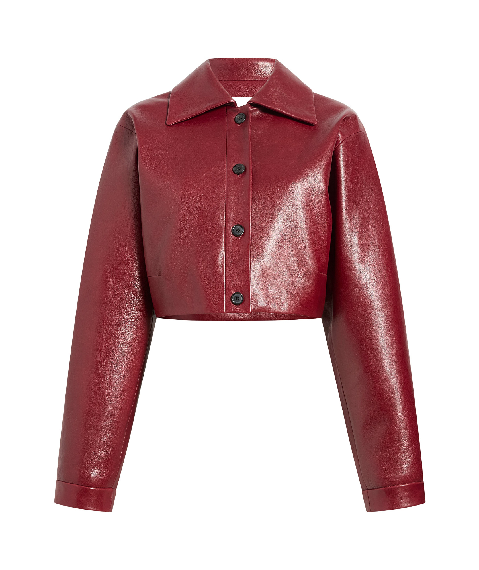 Shop Khaite Single-breasted Leather Jacket In Red