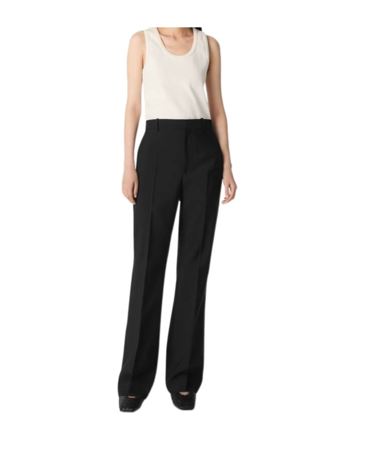Bottega Veneta Wool Bell Bottoms In Black