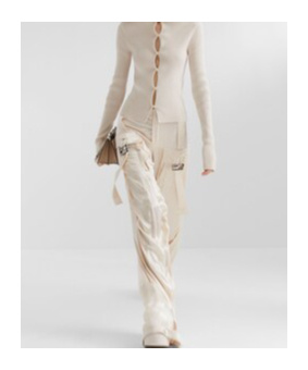 Fendi Buckled Satin Cargo Trousers In White