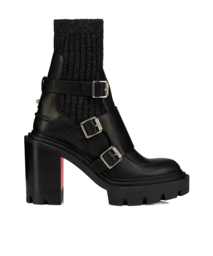 Christian Louboutin Chunky Heeled Boots In Black