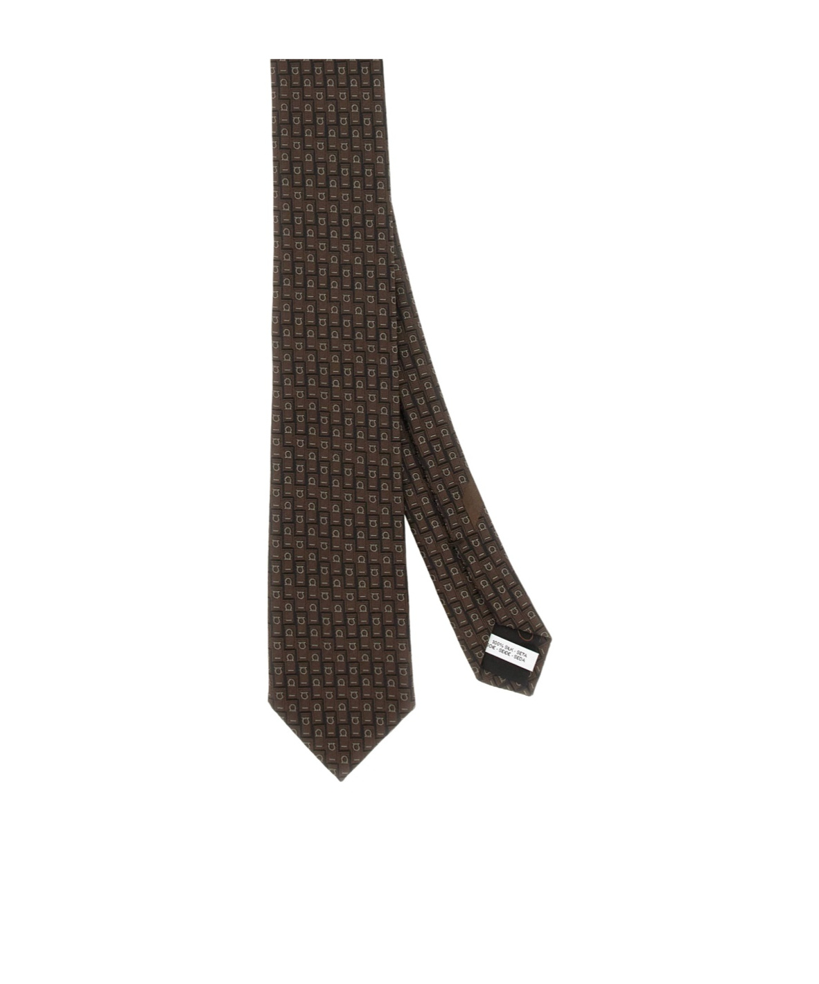 Ferragamo Logo Pattern Tie In Black
