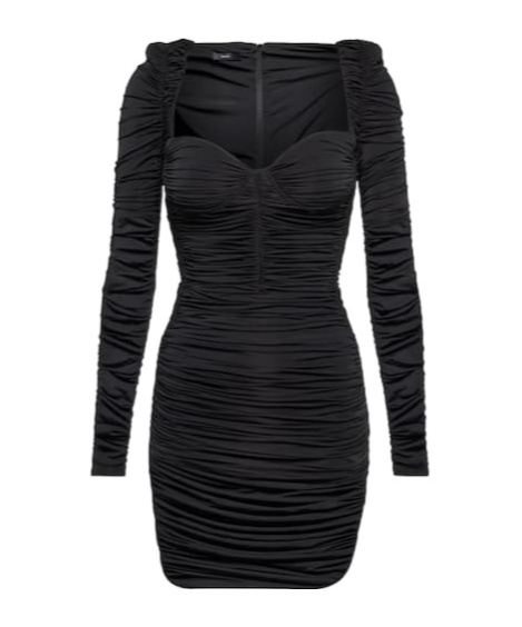 Alex Perry Hollis Ruched Minidress In Black