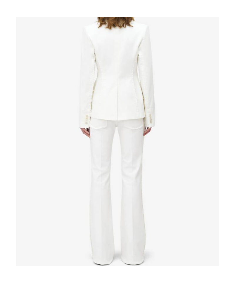 Alexander Mcqueen Women's Single-breasted Denim Jacket In Optical White