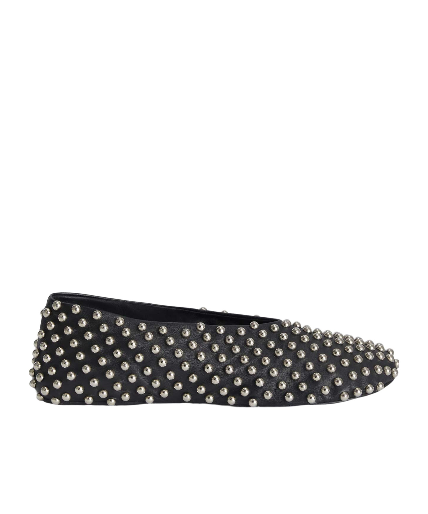 Jil Sander Black Ballet Flats With All-over Stud In Black
