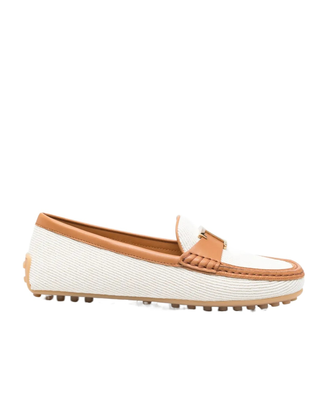 Tod's City Gommino Canvas Loafers In White