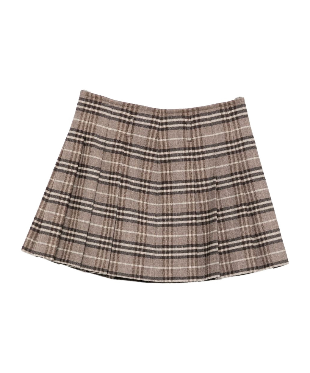 Seventy Plaid Pleated Mini Skirt In Brown